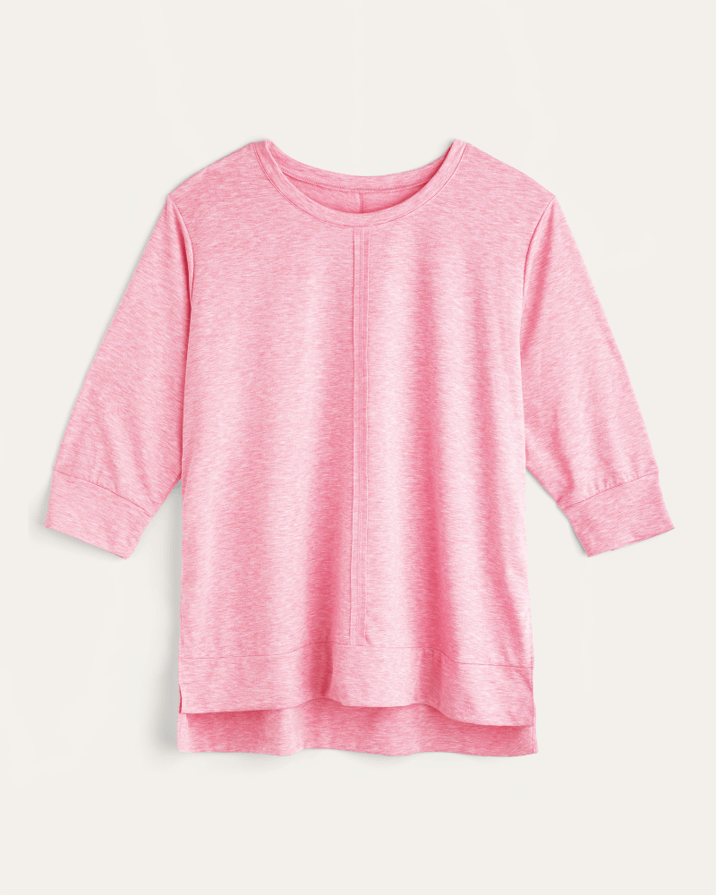 Front of plus size Kamari Three-Quarter Sleeve Tunic by Molly&Isadora | Dia&Co | dia_product_style_image_id:170478